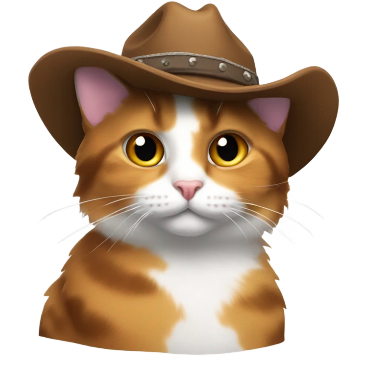 Calico cat wearing a cowboy hat  emoji