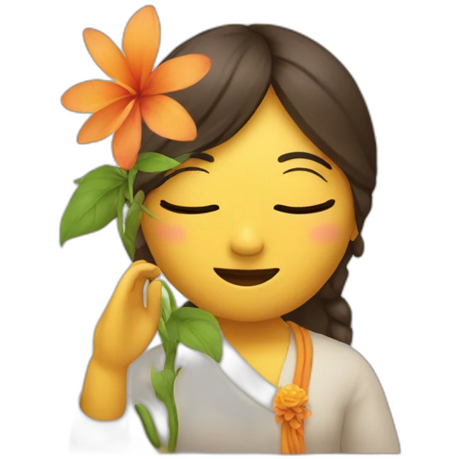 namaste with flower emoji