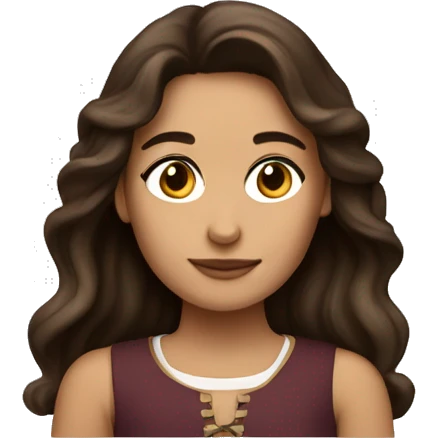 brunette girl with cavalier  emoji