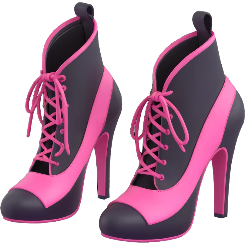 BLACKPINK-inspired gothic shoes, no hearts, black and pink, cute  emoji