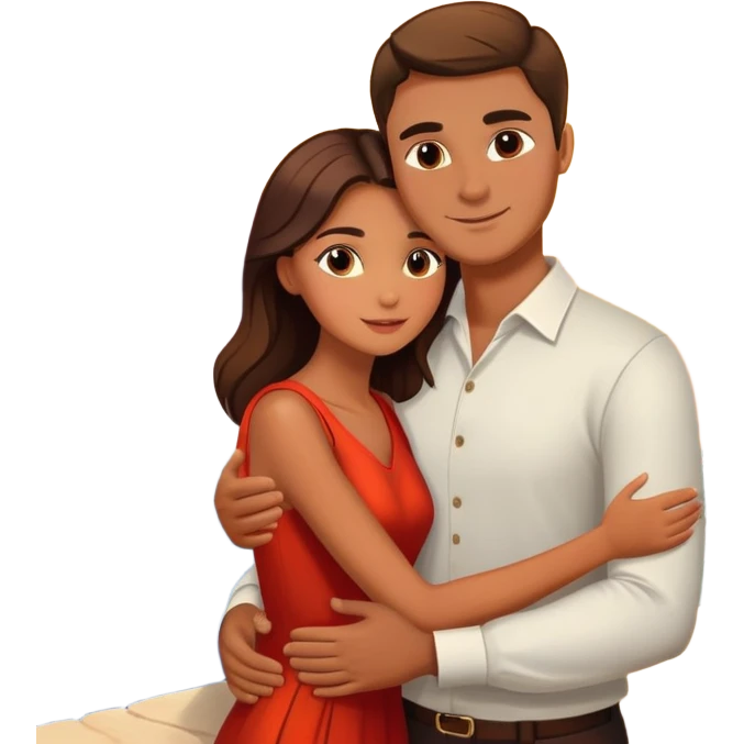 Elegant girl and man hugging together in Montenegro sunset  emoji