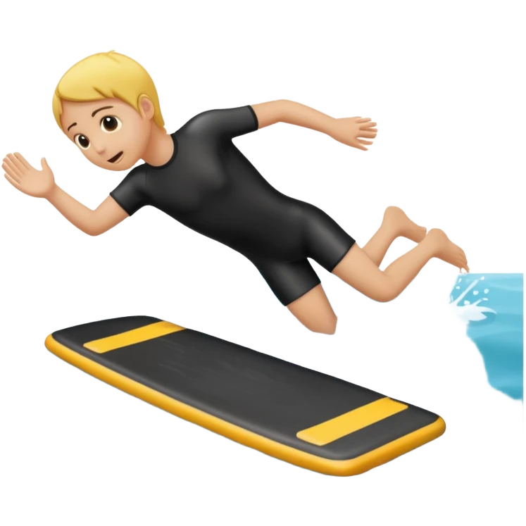 Mobile phone falling off body board into sea emoji