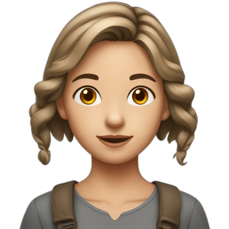 jeune fille avec des oreilles de rat emoji
