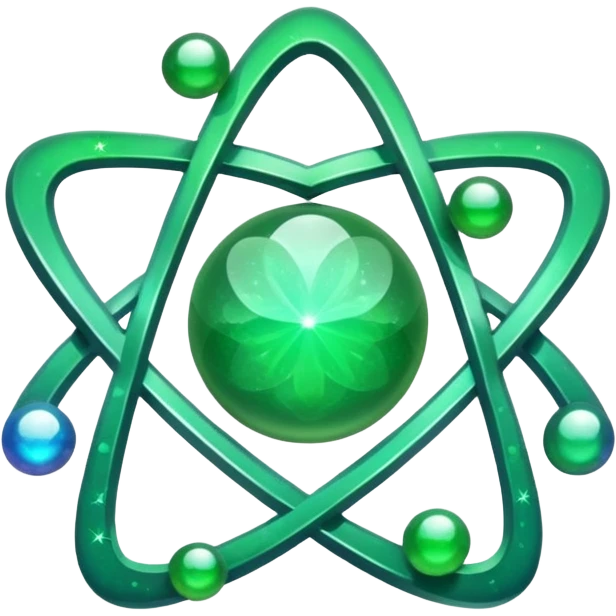 glitter green atomic symbol emoji