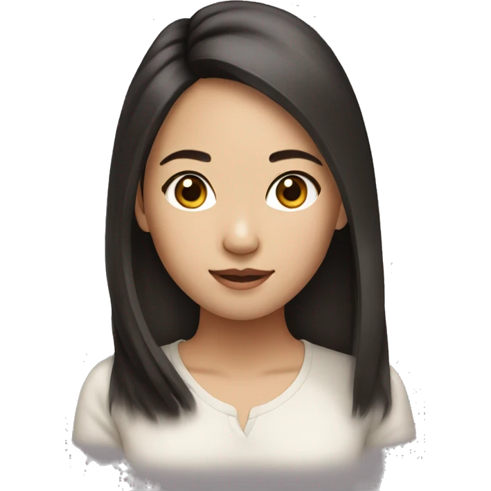 gorgeous asian girl with brunette hair emoji