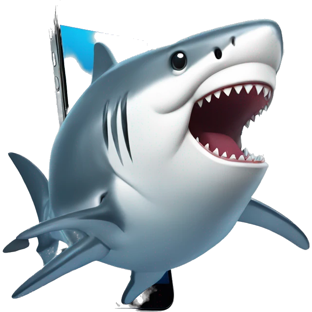 shark with phone emoji