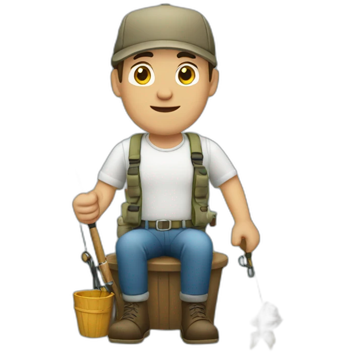 Guy white fishing emoji