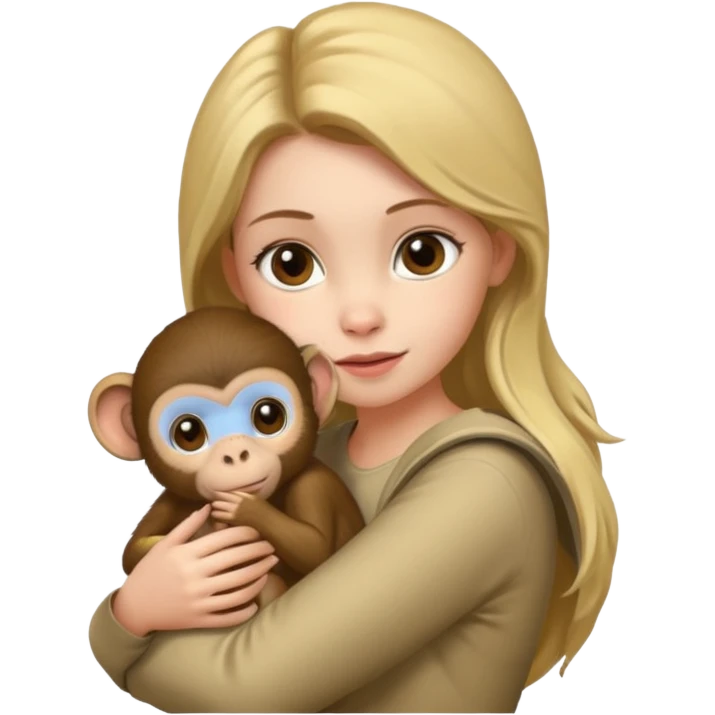 girl with baby monkey on shoulder emoji