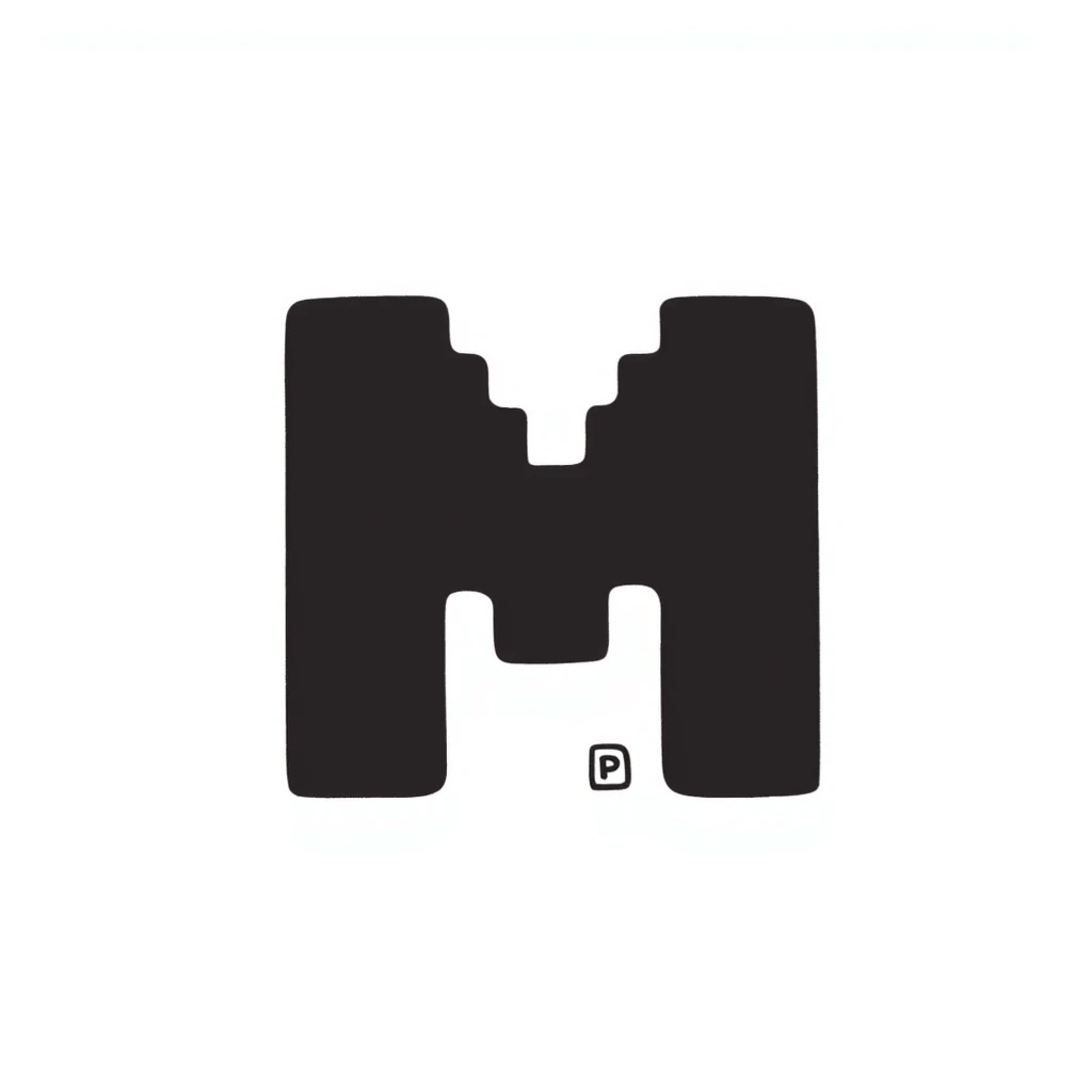 Minecraft logo inspired icon, hand-drawn doodle style emoji