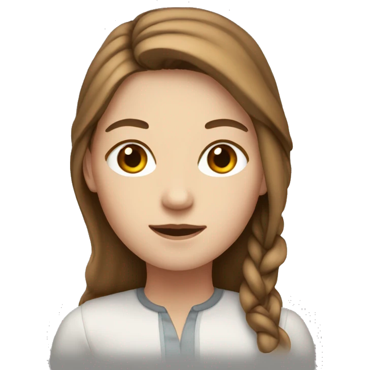 White girl with brown hair emoji