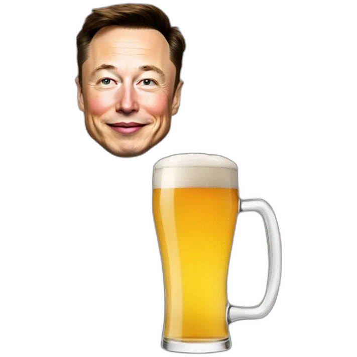 Elon musk buvant une bière  emoji