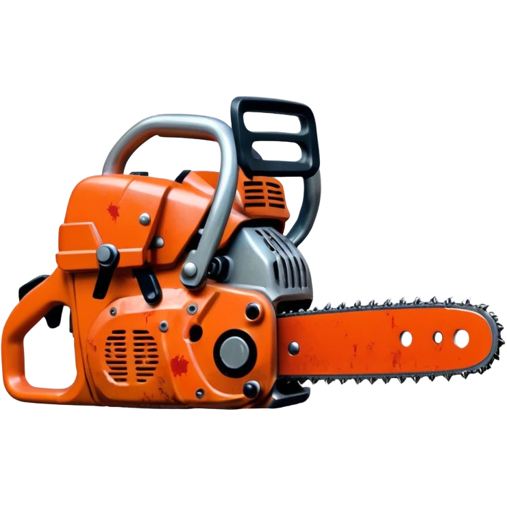 Small chainsaw, horror style, anime emoji, no background emoji