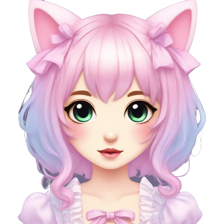 Gorgeous Cute Edgy Kawaii Lolita Pastel Gradient Beautiful Anime Emo CatLady emoji