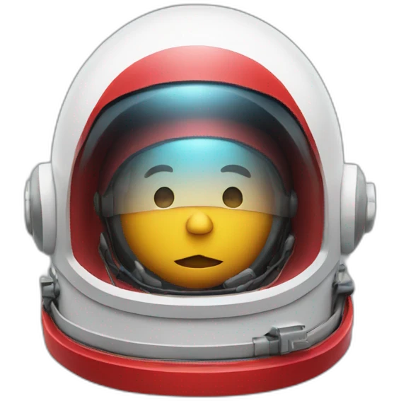 red apple wearing space helmet emoji