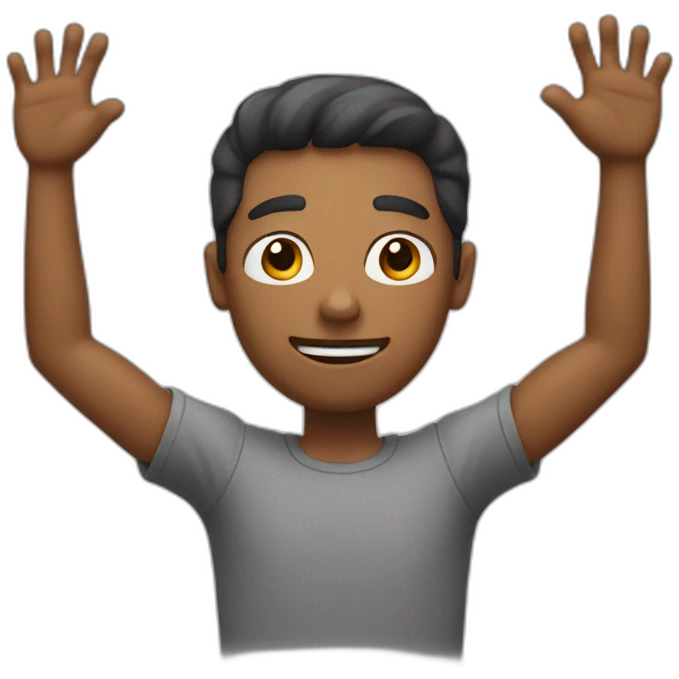 man with one hands up emoji