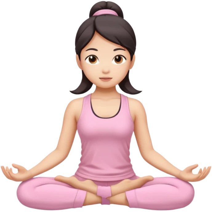 asian yoga girl light pink clothes  emoji