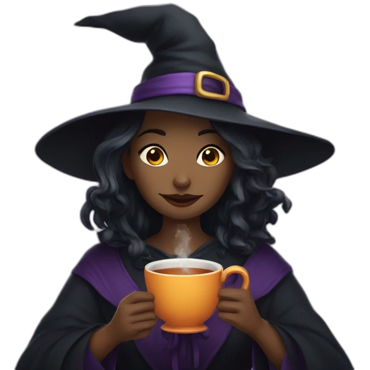 Witch drinking tea emoji