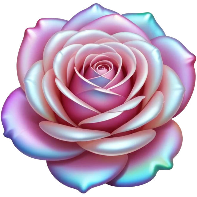 Iridescent pearl rose emoji