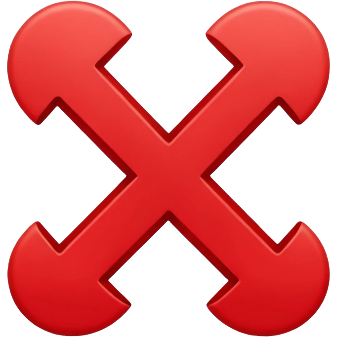 general red x symbol, make it a bit slim emoji