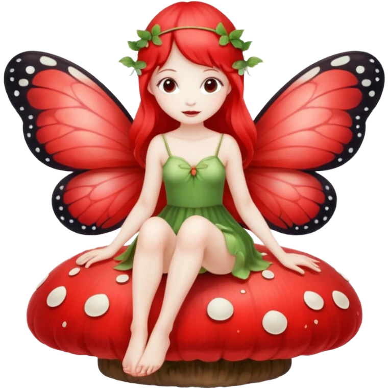 Fairy sitting on mushroom emoji