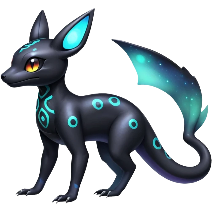Nebulae Salandit-Umbreon-Fakémon-hybrid-creature (full body)  emoji