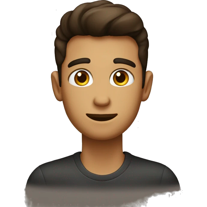 hombre  joven  pelo lacio con ojos cafe oscuro emoji