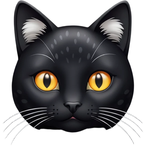 Black cat with white dots  emoji