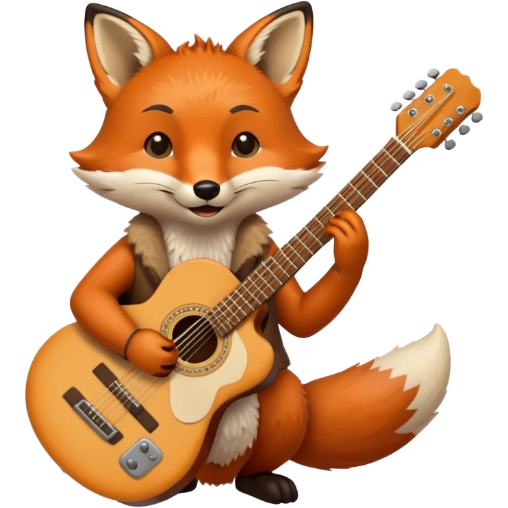fox playing guitar  emoji