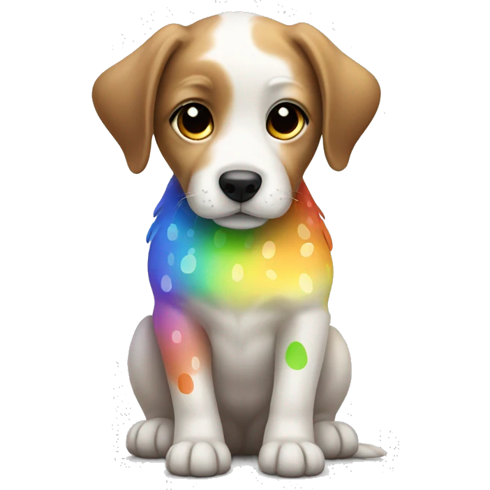 puppy with rainbow spots emoji