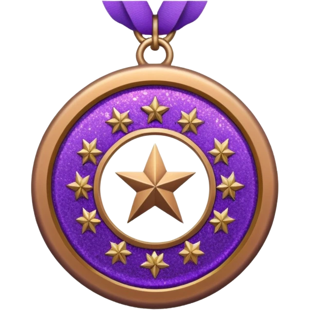 Purple Glitter military medal emoji
