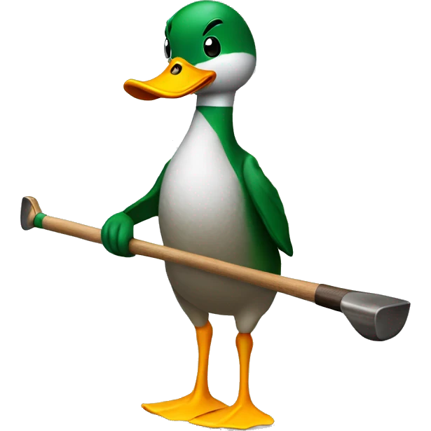 Duck holding putter emoji
