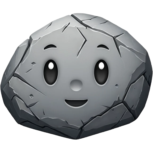 one stone with no face emoji