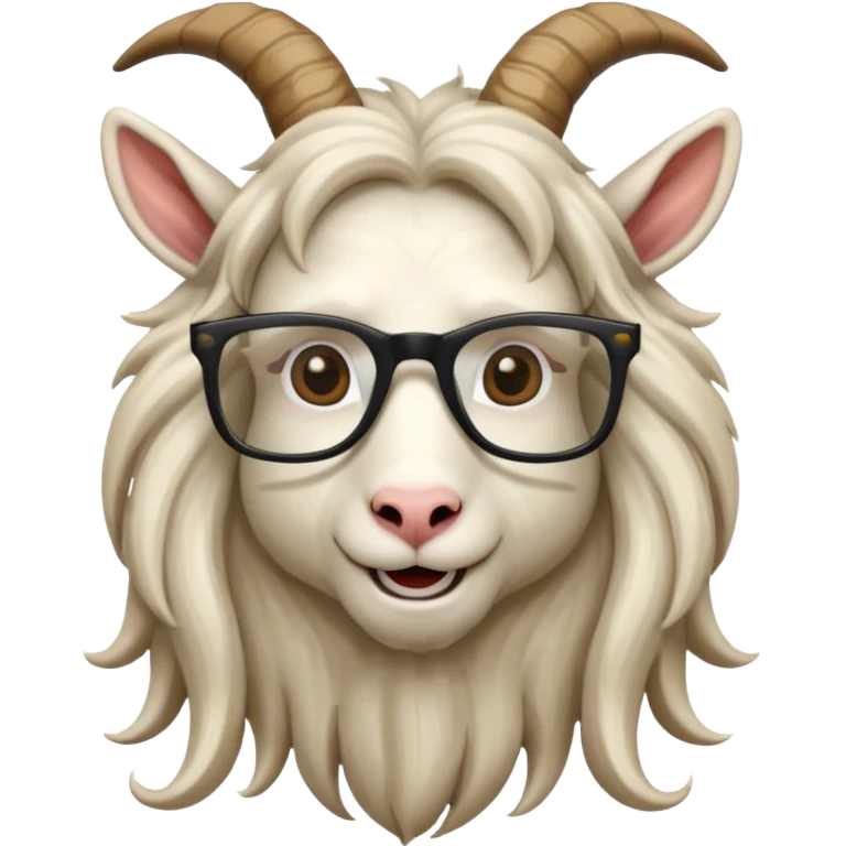 long hair goat with glasses  emoji