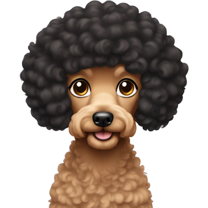 Poodle in black hair tan skin girls arm emoji