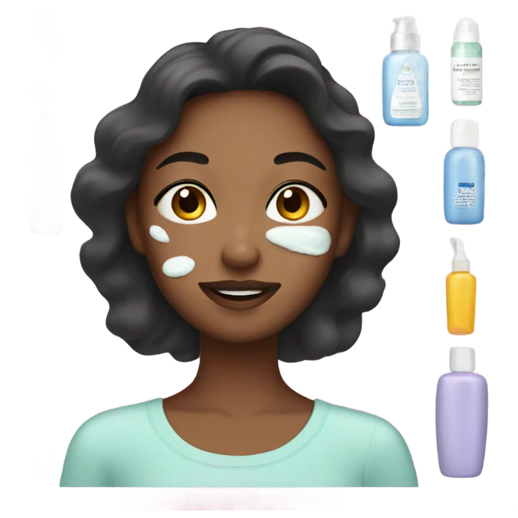 Girl wearing skin care emoji