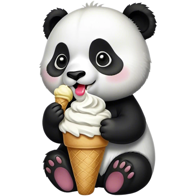 Panda eating ice cream emoji
