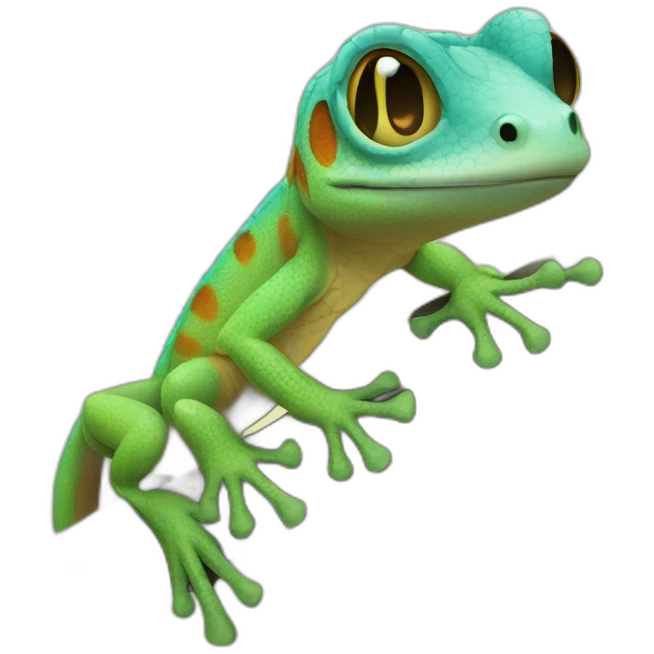 Gecko qui photographie emoji