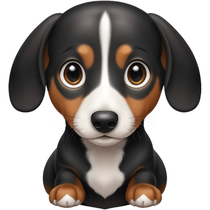 Black and white dachshund emoji