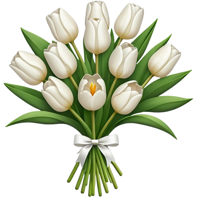 white tulip bouquet  emoji