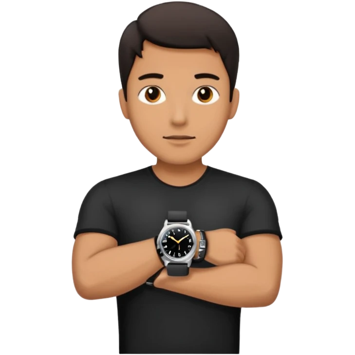man wearing a black strap watch emoji