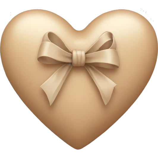 Beige heart with bow emoji
