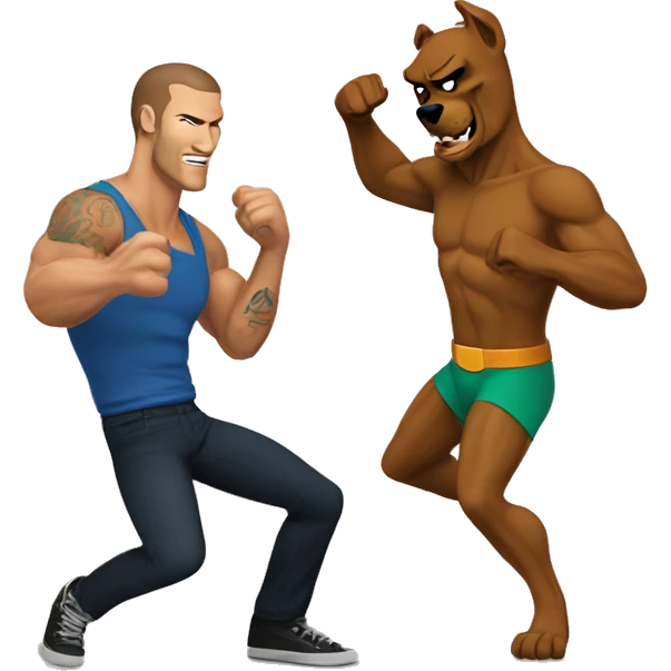 Scooby Doo fighting Randy Orton emoji