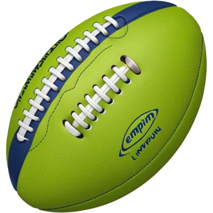 American football with lime green leather and navy-blue stitching emoji