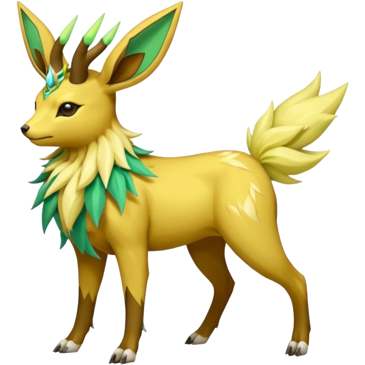 Sawsbuck-Jolteon-Amaura-Virizion-fusion (full body) emoji
