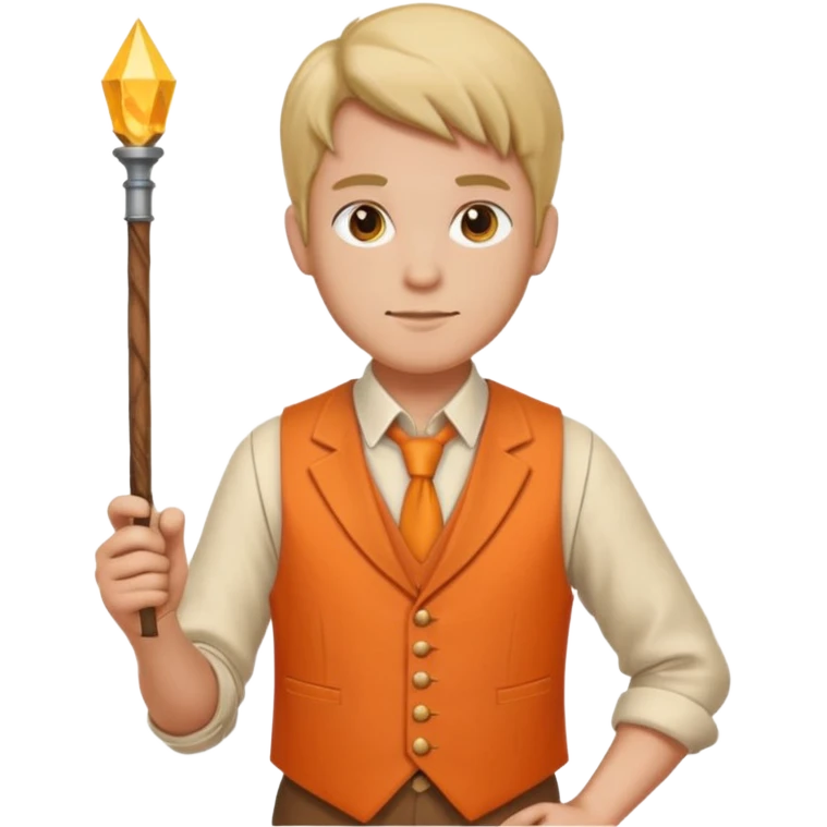 Draftsman in orange waistcoat holding a wand emoji