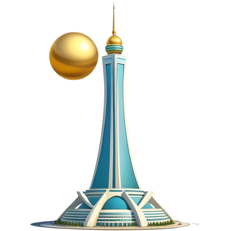 Bayterek Tower, a tall monument with a golden sphere on top, in Astana, Kazakhstan emoji