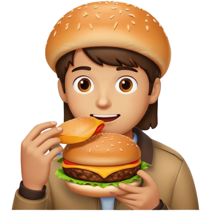a person eat a burger emoji