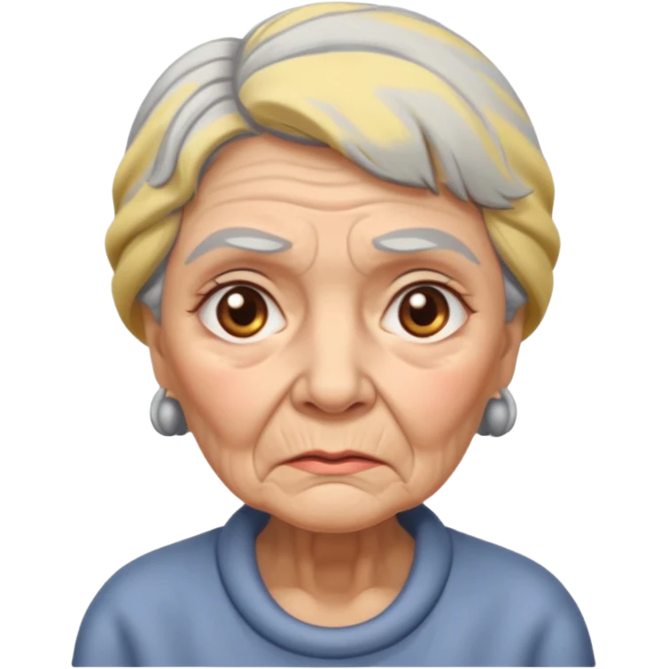 old lady with a sad expression emoji