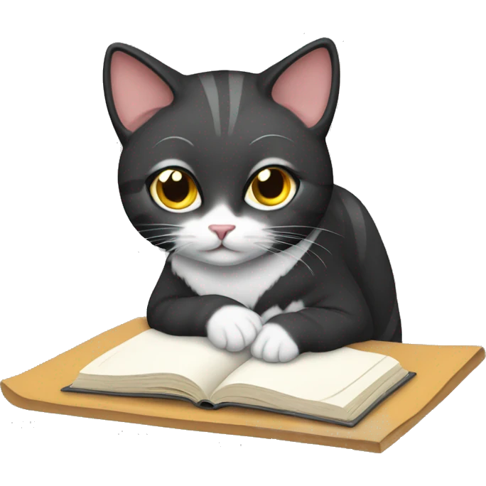 Female cat studying  emoji