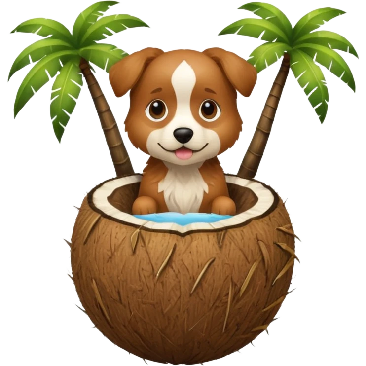 dog in a coconut emoji